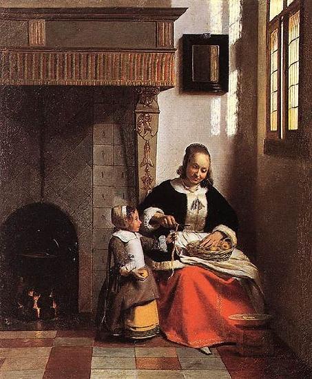 Pieter de Hooch A Woman Peeling Apples Germany oil painting art